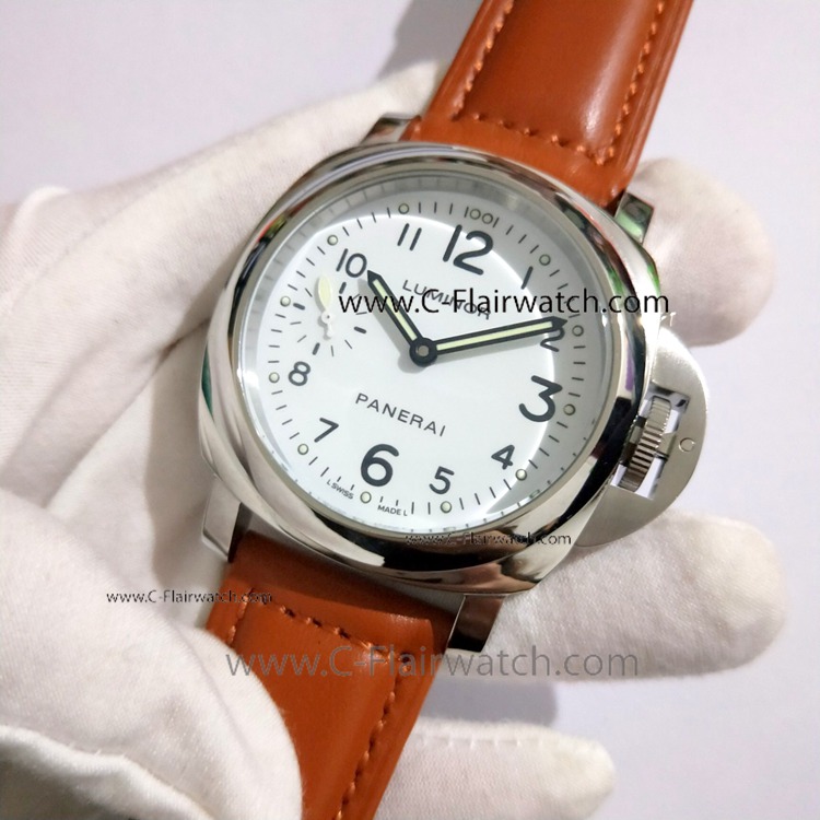 Fake Panerai Luminor 44MM SS White Dial Mens Watch